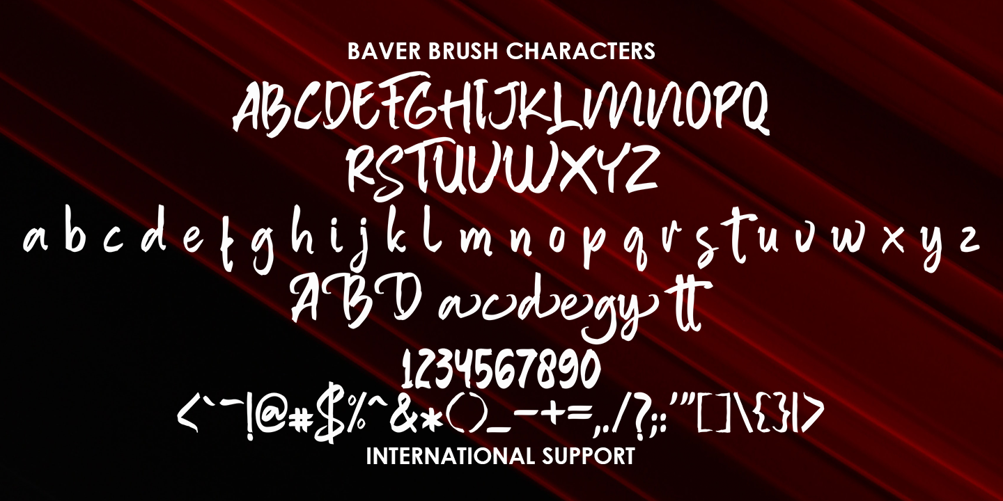 Пример шрифта Baver Brush Regular
